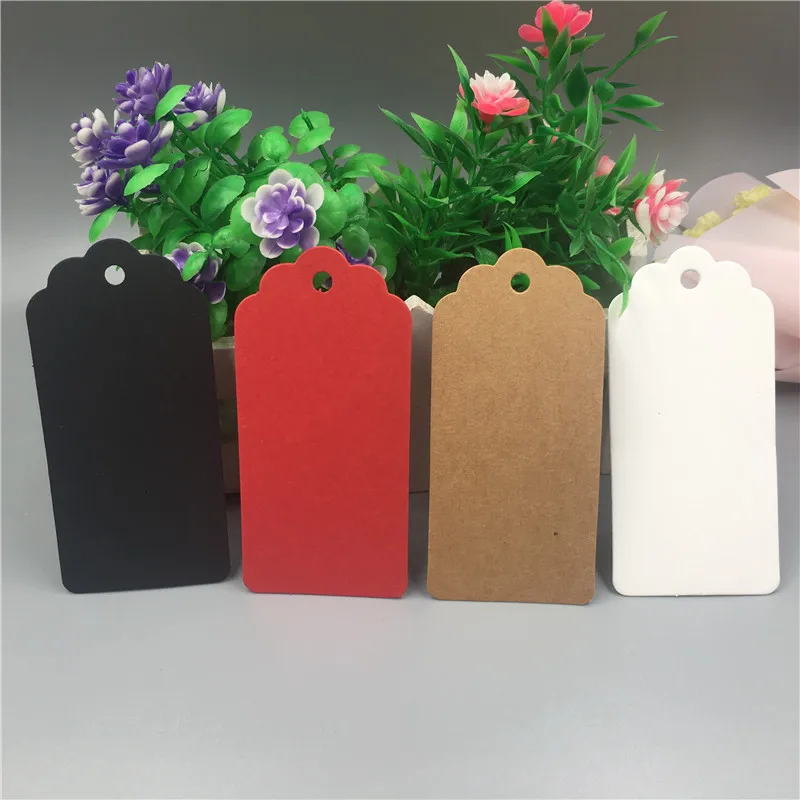 

9.5x4.5cm Handmade Kraft Paper Cardboard Tags Jewelry Gift Box Note Mark Hang Tag Handmade Label Accept Custom Logo 50Pcs/Lot