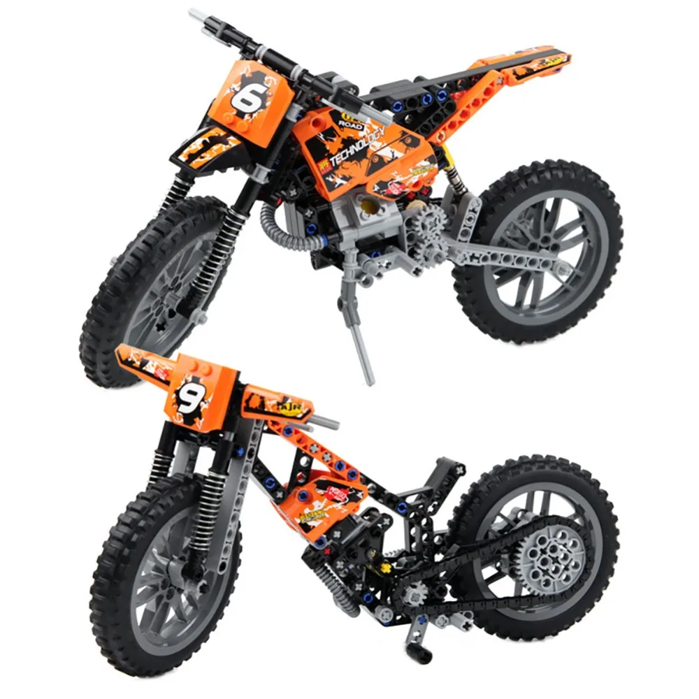 Legoly внедорожный мотоцикл классическая игрушка обучающая модель сделай сам