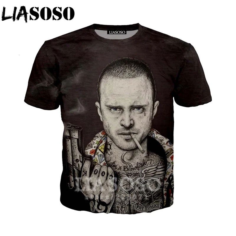 LIASOSO Летний Новый мужской женский модный свитшот 3D принт сериал Breaking Bad футболка с