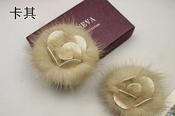 1 1 пара; обувь с цветком из меха норки; Appliques de roupa; аппликация; нашивки для одежды - Цвет: 1
