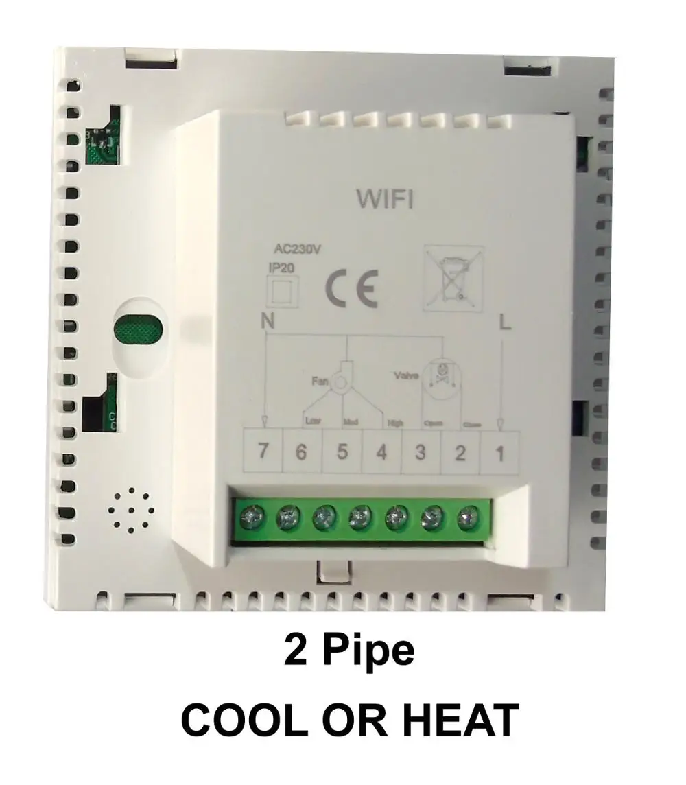 2P WIFI HESSWAY 2p 4p центральный кондиционер охлаждение Отопление смарт WiFi термостат для вентилятора катушки блок комнатный регулятор температуры - Цвет: 2P WIFI