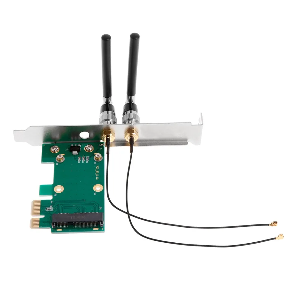 Беспроводная Wifi сетевая карта Mini PCI-E для PCI-E 1X настольный адаптер+ 2 антенны Feb6