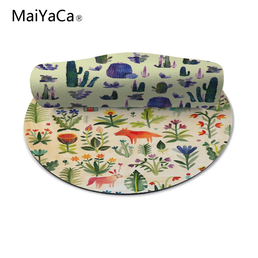 Коврик для мыши MaiYaCa garden woe prints, маленький размер, круглый коврик для мыши, Нескользящий Резиновый Коврик