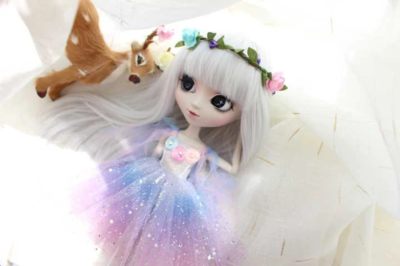 Супер фея Blyth кукла небо сияющее платье с лентой для волос для Blyth, Pullip, Kurhn, Licca, Momoko куклы 1 набор = 2 шт без куклы