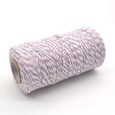 purple 501 100 м/рулон 2ply Bakers Шпагат Веревка хлопок шнуры Веревка для дома Рождественский подарок ручной работы упаковка ремесла проекты DIY - Цвет: purple 501