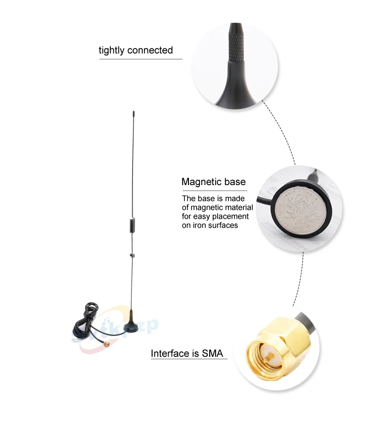 Universal Car 433mhz Antenna 5dBi SMA Connector SMA-J Male Aerial Magnetic Base Sucker Antennas Signal Boost with Cable