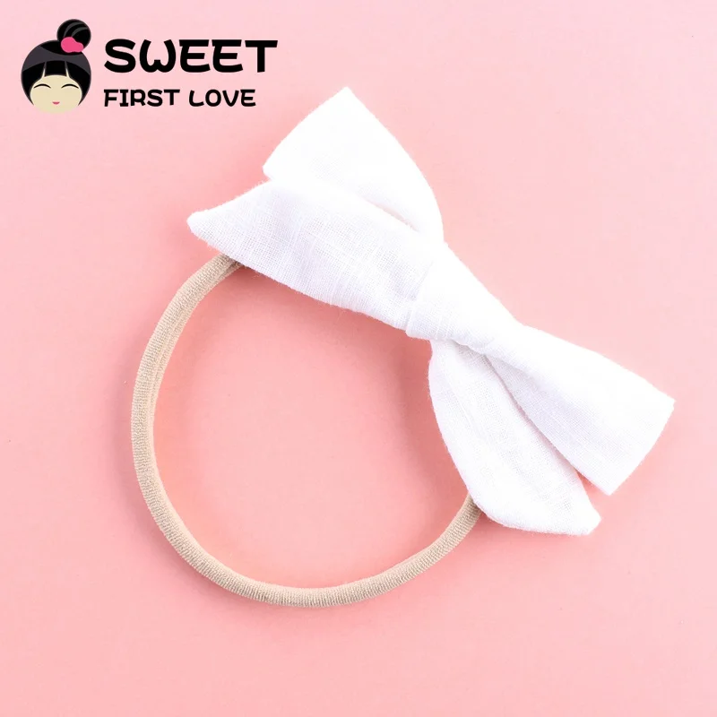 color3 white 1 шт.; нейлоновая повязка на голову для девочек; банты для волос; Эластичная головная повязка с бантом; повязка на голову для детей; аксессуары для волос для малышей; головной убор - Цвет: color3 white