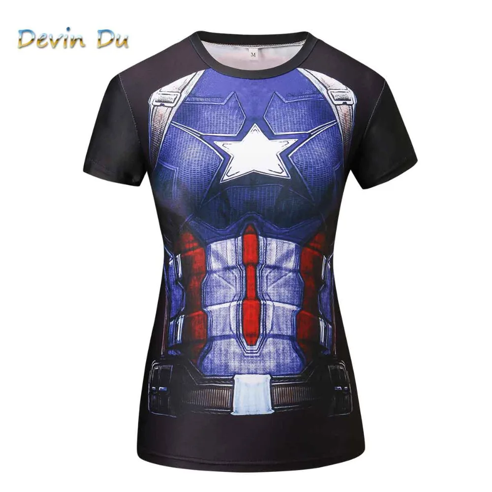 Компрессионная футболка супергерой для женщин Бэтмен/Капитан Америка/футболки