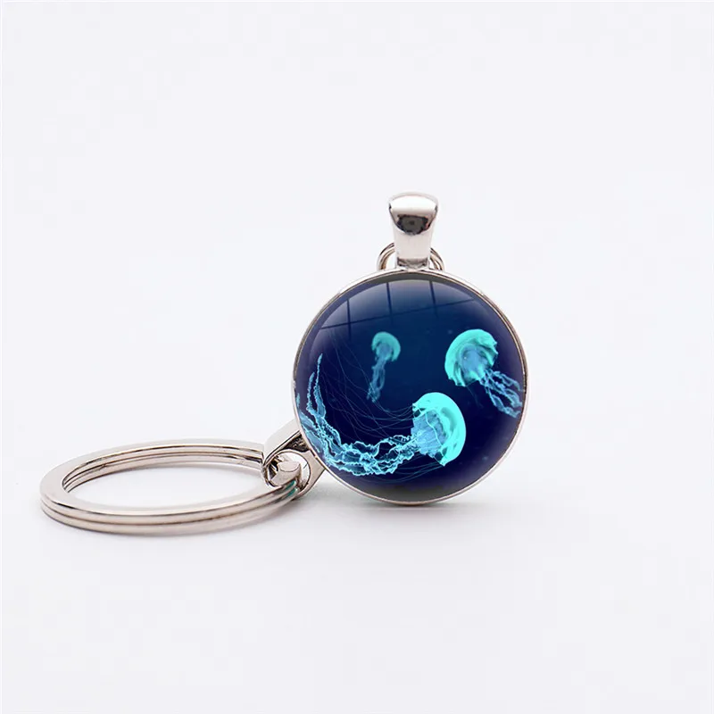 Blue By The Wind Sailor подвеска Медуза брелок велелла Медуза серебряное покрытие ручной работы ключи цепочки Ключи Кольца синий океан рыба