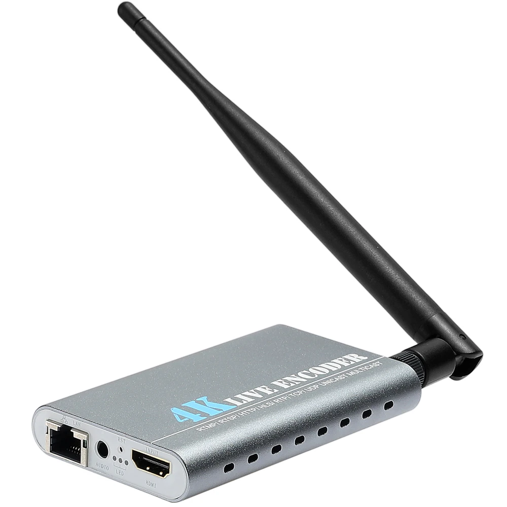 Беспроводной HEVC H.265 H.264 4K Ultra HD HDMI видео потоковое кодирование Wi-Fi RTSP UDP RTMP кодировщик IPTV поддержка записи видео