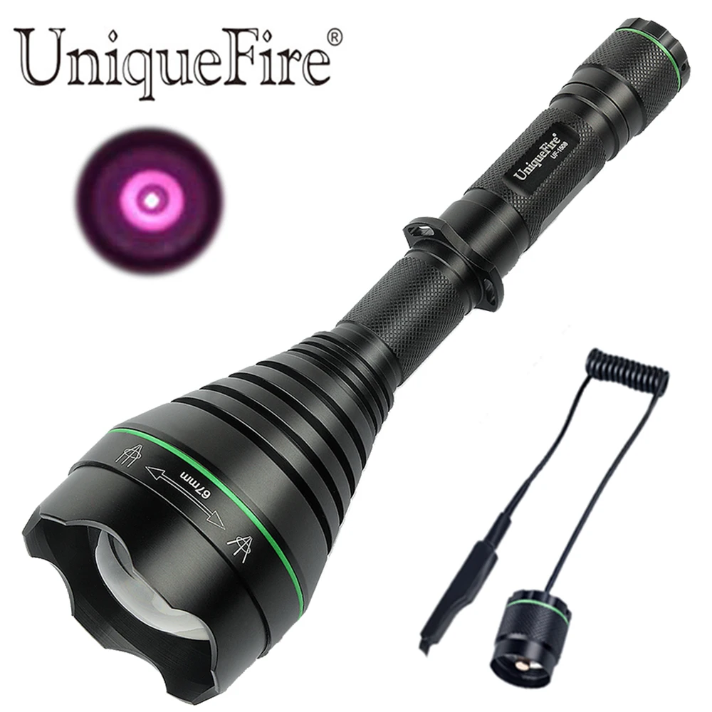 UniqueFire IR 940nm Hunting Led Flashlight UF-1508 T67 LED Zoom Focus Torch Lanterna with Dual Control Remote Pressure Switch