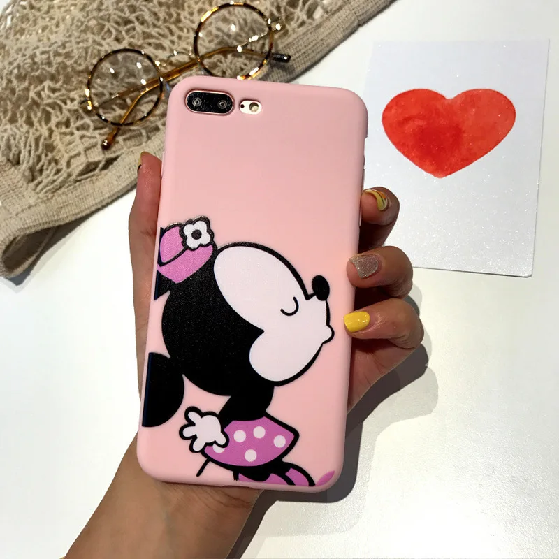 Прекрасный мультфильм Микки Минни Телефон чехол для iPhone 7 6s 8 плюс пара жесткий