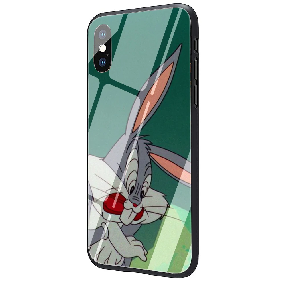 Чехол из закаленного стекла с мультяшными багами Банни для iphone 5 5s 6 6s Plus 7 8 Plus X XR XS 11 Pro Max - Цвет: G3