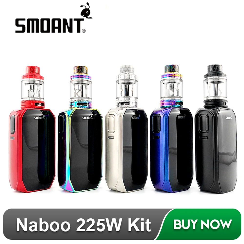 Original Smoant Naboo 225W TC kit Box Mod with Sub-ohm Mesh Tank 2ml/4ml Dual 18650 Batteries vs Cylon |
