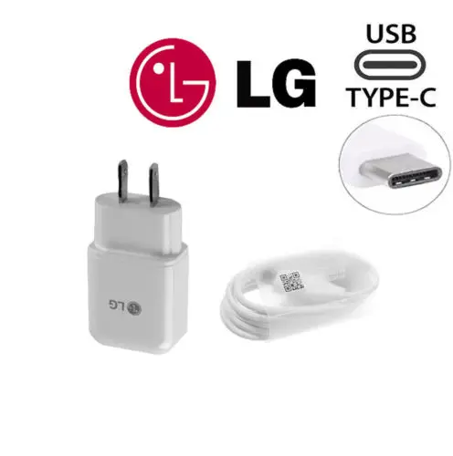 1charger with 1cable LG G5, штепсельная вилка США, быстрое дорожное настенное зарядное устройство с usb-кабелем type C для LG G5 V30 V20 G6 F800 F700 H860N H990N MCS-H05WD - Тип штекера: 1charger with 1cable