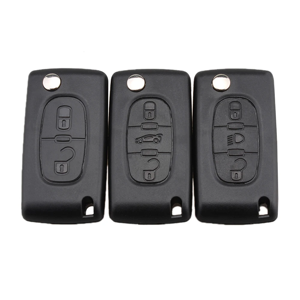 2/3/4 кнопки ключа автомобиля чехол для peugeot 207 307 308 407 607 807 для Citroen C2 C3 C4 C5 C6 Флип Складной Корпус для автомобильного ключа без логотипа
