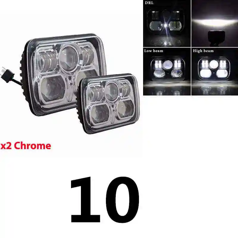 54W Headlight Chrome 1 пара для Jeep Cherokee XJ 5x" авто DRL светодиодные фары 5x7 дюймов светодиодные фары для грузовиков 6x7" Высокий Низкий Луч квадратные светодиоды фары - Цвет: 54W Headlight Chrome
