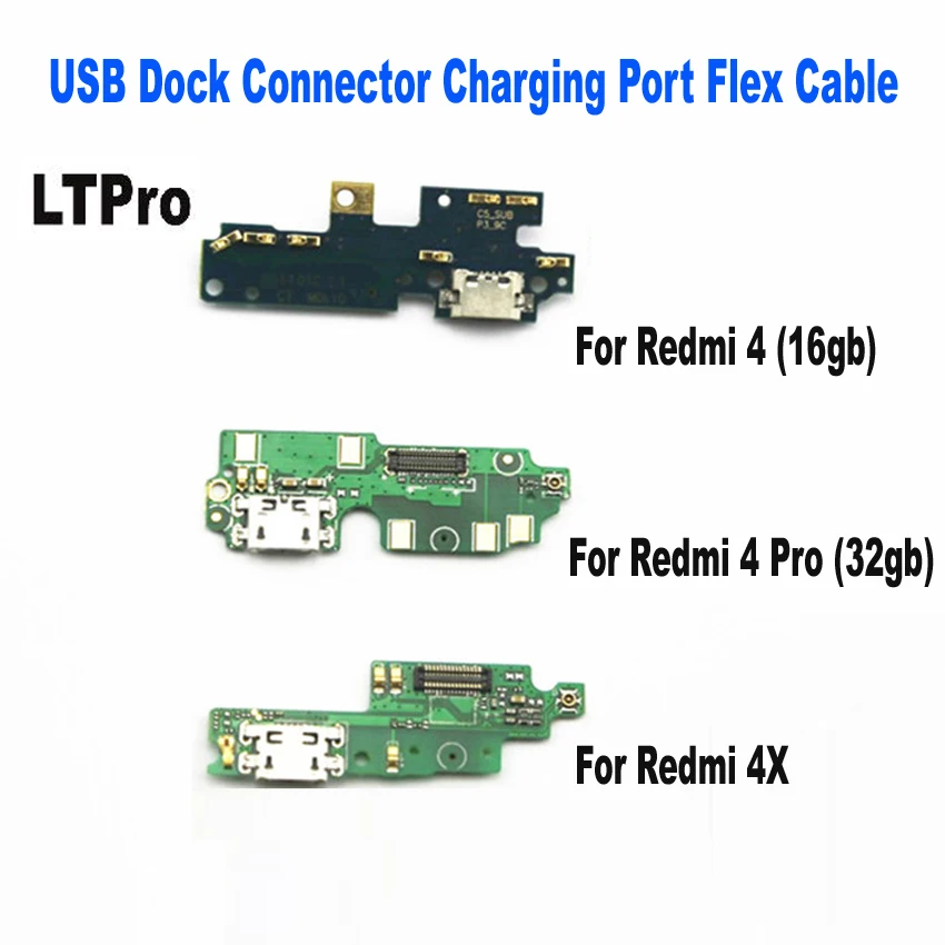 LTPro Высокое качество для Xiaomi redmi 4 Pro USB док-коннектор, зарядный порт гибкий кабель для redmi 4 redmi 4x USB зарядное устройство