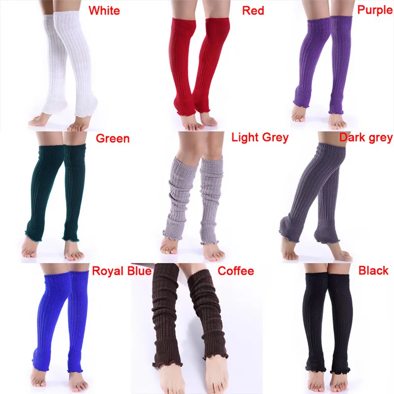 

1 Pair Fashion Leg Warmers Woman Long Stockings Popular Hemp Flowers Knitting Step Foot Winter Warm Stocking