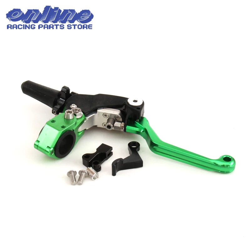 Зеленая ЧПУ Заготовка поворотный складной рычаг сцепления для Kawasaki KX65 85 125 250 500 250F