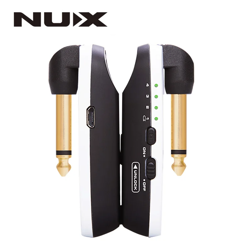 NUX B2 B-2 Гитара Беспроводная система 2,4 ГГц перезаряжаемая 4 Канала Беспроводная гитара аудио передатчик приемник