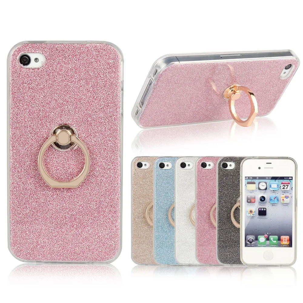 Роскошный блеск искристый Блестящий ударопрочный чехол для iPhone 4 4S кремния