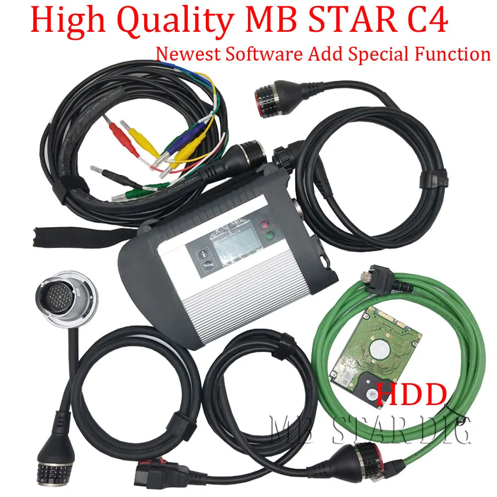 Новейшее V2019.12 программное обеспечение Mb Star C4 Диагностика SD Подключение C4 мультиплексор с wifi Полный чип звезда C4 инструмент для диагностического сканирования автомобиля - Цвет: MB STAR C4 HDD