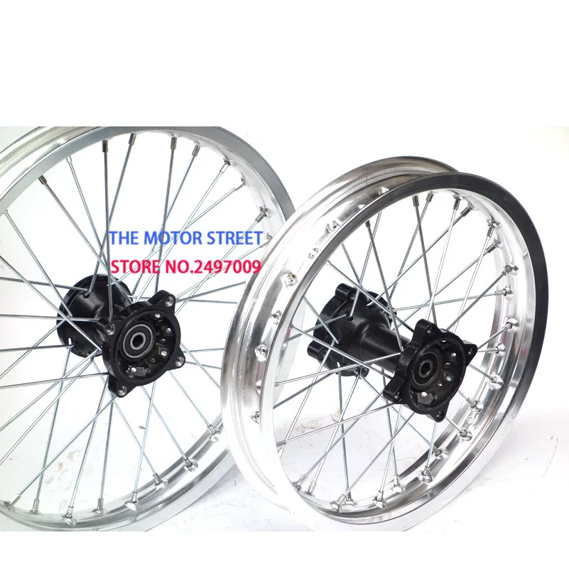 

silver 12mm 15mm Front 1.85-14" inch Rear 1.60-17" inch aluminium Alloy Wheel Rim For 160cc 150CC Dirt Pit Bike Spare Parts