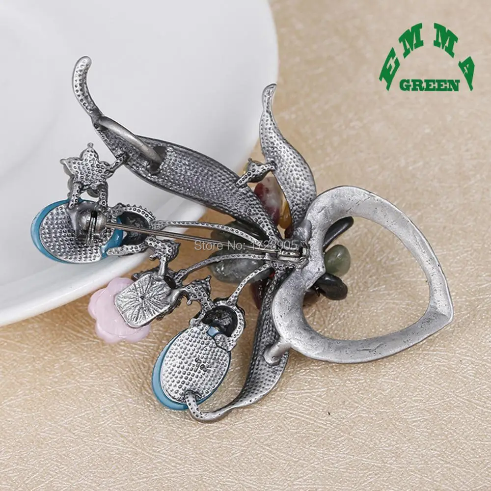 Цветочные булавки для девочек Элегантная Брошь в виде букета из агатого камня