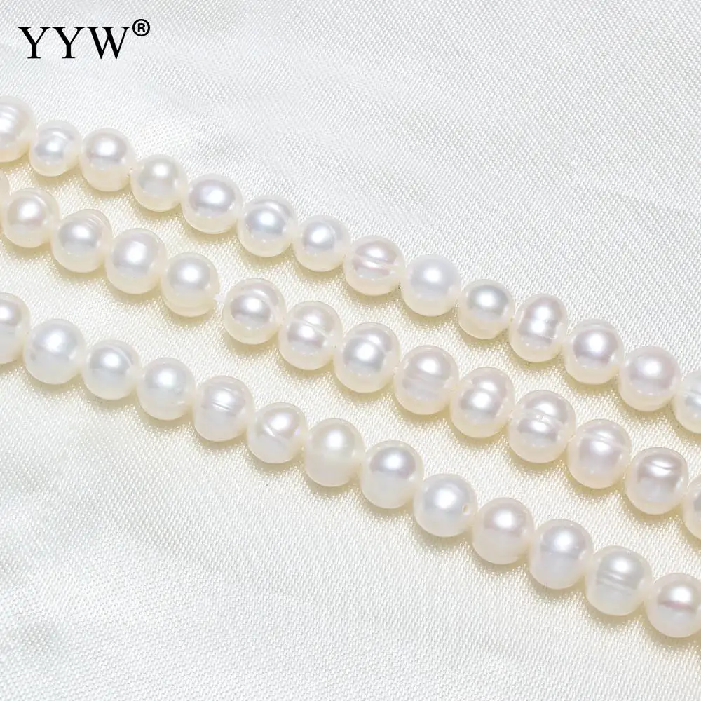 Культивированный картофель пресноводного жемчуга бусины натуральный 6 7 мм