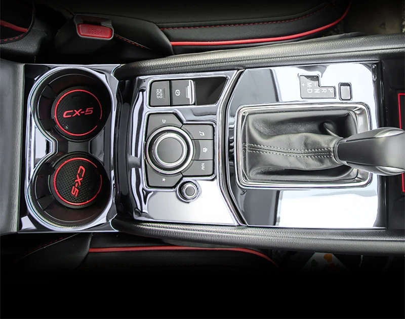 Silver Для Mazda CX-5 CX5 CX 5 ABS хромированный автомобильный Средний CD центр управления аксессуары для салона автомобиля - Цвет: Silver