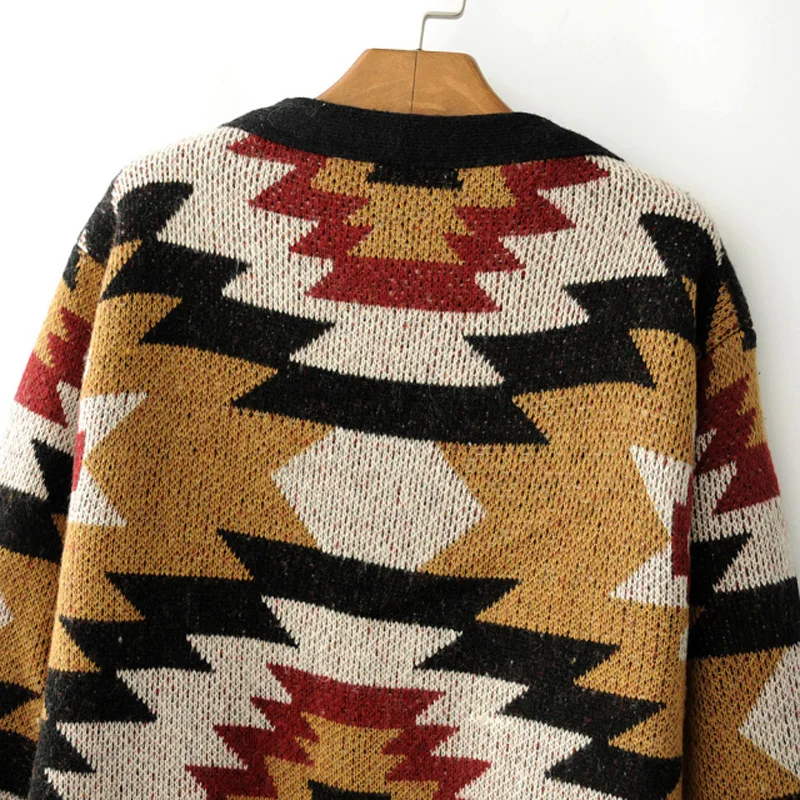 Женский Длинный свободный кардиган с V-образным вырезом и длинным рукавом |