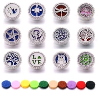 aromatherapy 18mm snap buttons perfume locket magnetic stainless steel essential oil diffuser snap button bracelet jewelry