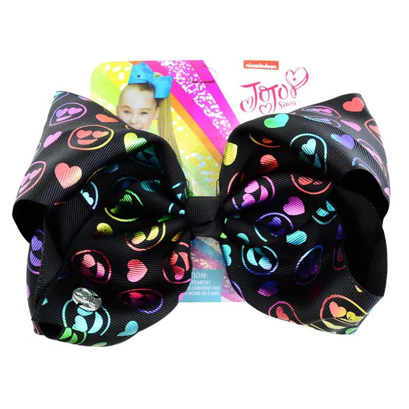 New Printed 1Pc 8 Inch jo Large Bow Clip Butterfly Hairpin Big Hair Solid Color Handmade Accessories For Girls Kids |