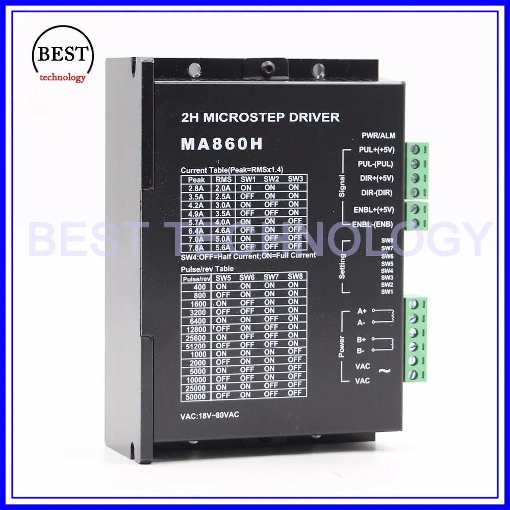 Драйвер шагового двигателя NEMA34 MA860H 24 110vDC/18 80vAC микрошаг 256 2 0 7.8A шаговый контроллер