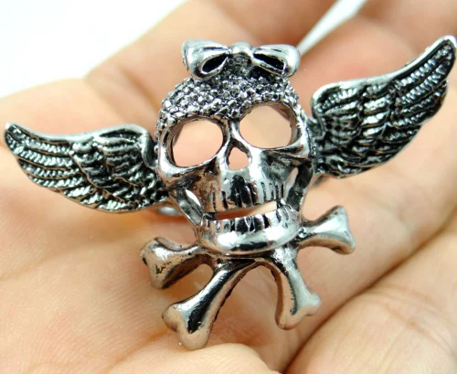 Винтажные мужские кольца из сплава в готическом стиле с черепом ангела 19.5мм P440 |