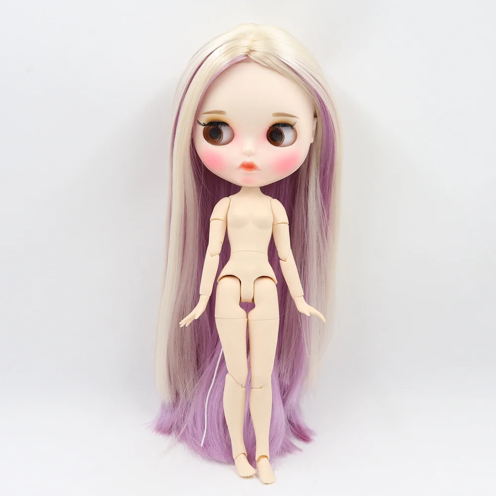 Fortune Days 1/6 bjd кукла 30 см Смешанные цвета прямые волосы матовое лицо с бровями блеск для губ Neo bjd кукла Подарочная игрушка - Цвет: Белый