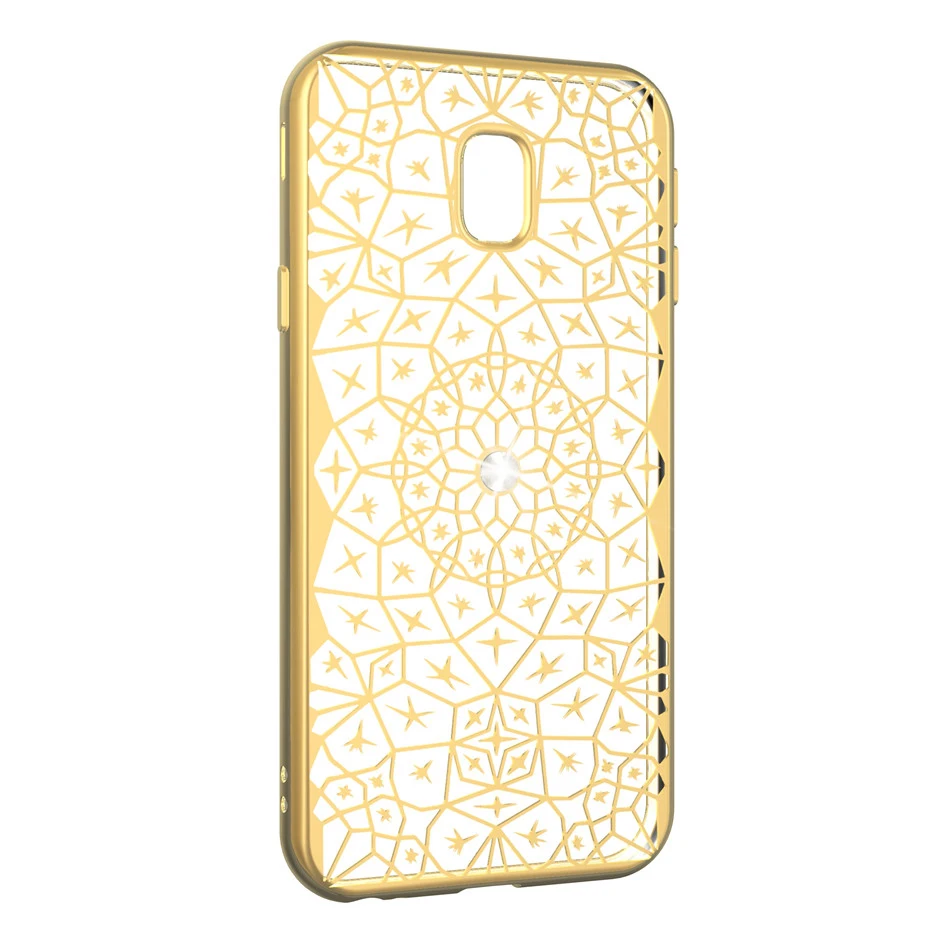 DAGUDON Silicone Case For Samsung Galaxy J3 2017 J330F Luxury Bling Diamond soft Plating TPU Cover bags |