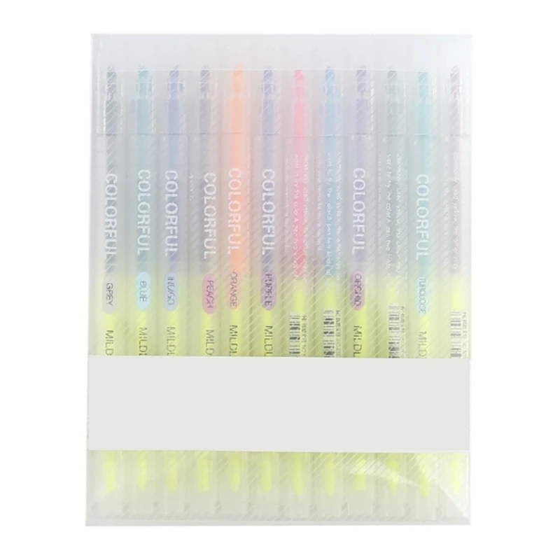 Random color 12 шт./лот, двойная головка, Mildliner, маркеры, пастельные маркеры, акварельные Флуоресцентные Ручки, рисование, Dou - Цвет: Random color