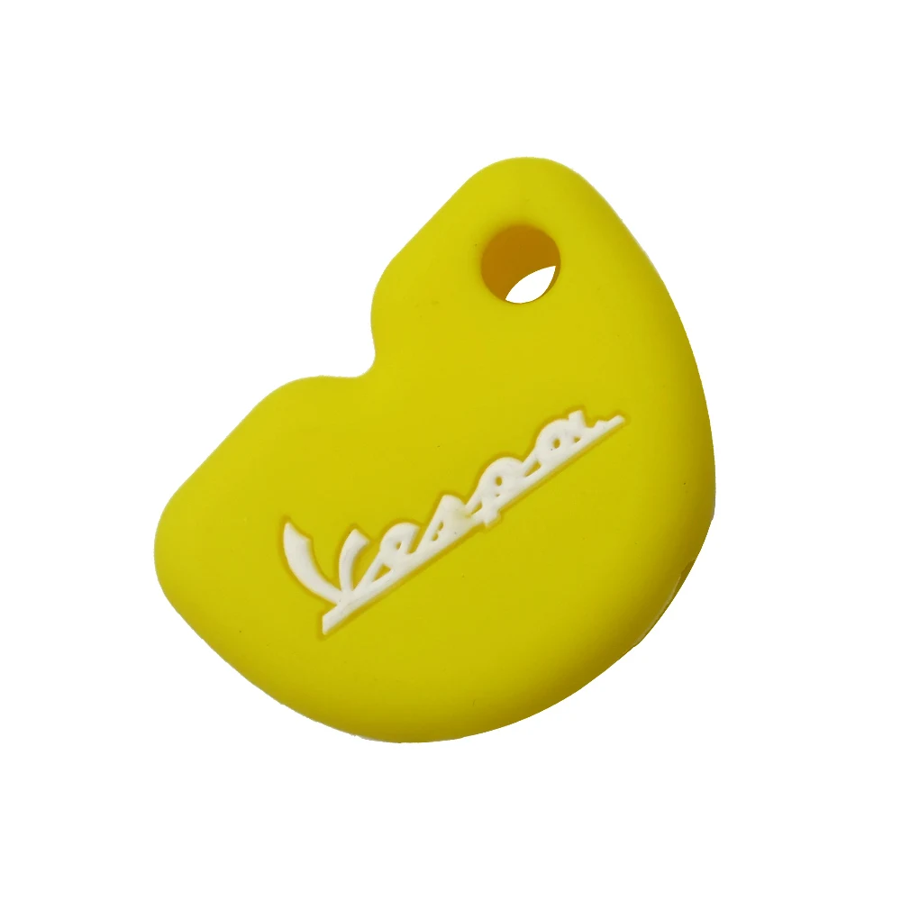 yellow white OkeyTech, стильный силиконовый резиновый брелок, чехол, крышка, защитный держатель для Vespa Piaggio GTS300 LX150 Fly 125 - Название цвета: yellow white