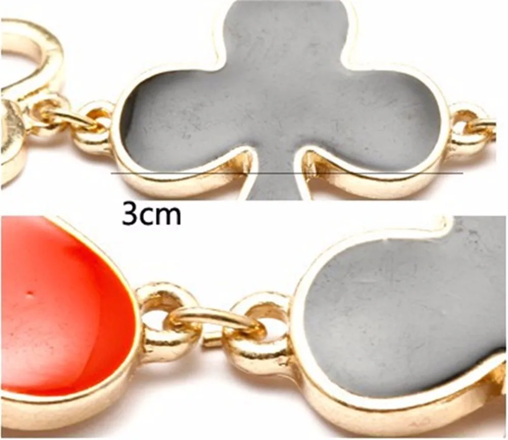 Металлический покер карты Лопата клуб сердце браслеты ювелирные изделия Модные