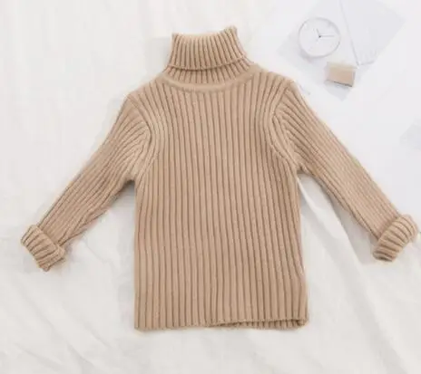 khaki Rlyaeiz/ г.; осенне-зимние свитера для маленьких девочек; Корейская водолазка; одежда для маленьких мальчиков; вязаный свитер; Детские Рождественские свитера для девочек - Цвет: khaki