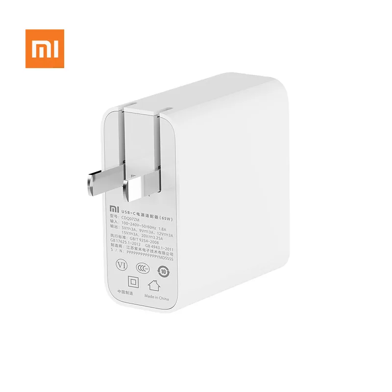 100% оригинал Xiaomi USB-C Зарядное устройство 45 Вт 65 Выход Скорость разъем Мощность