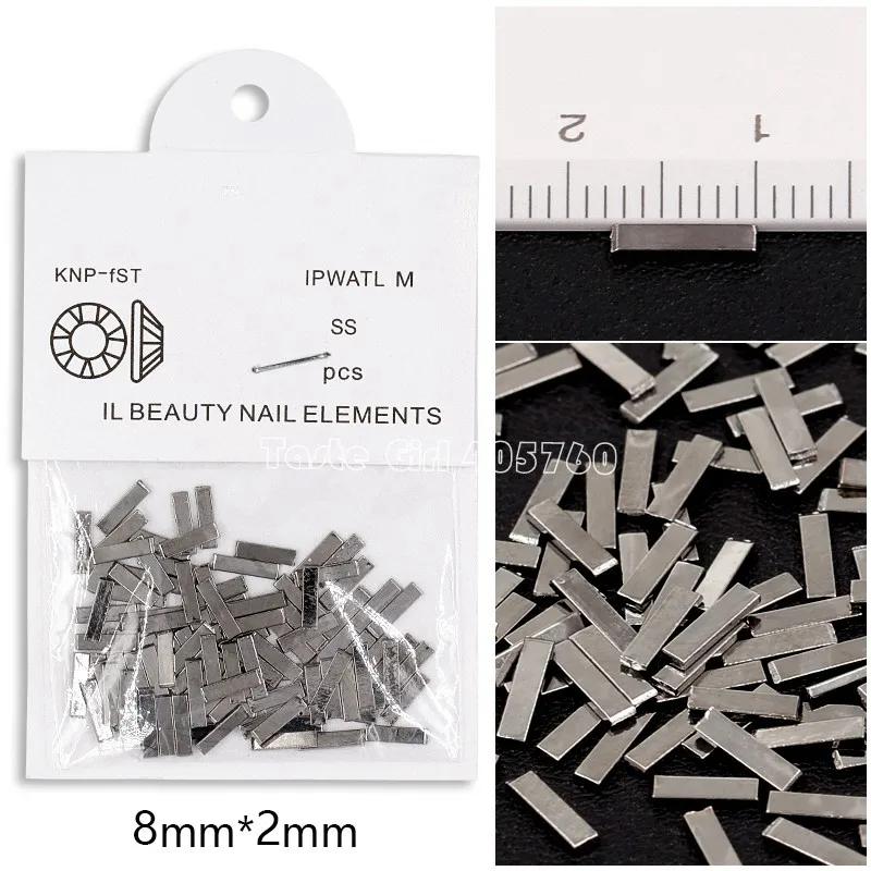 8mm Black 100 шт./пакет Япония 5 длин цвета: золотистый, серебристый black rose металлических штангах сплава Nail Art сотрудников палка украшения с драгоценными камнями дизайна маникюра - Цвет: 8mm Black