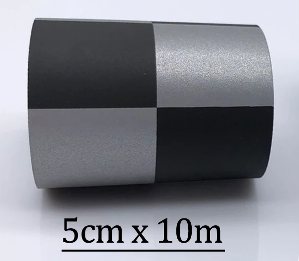 5cmx10m black silver Ширина 5 см высокая видимость серебряная отражательная лента TC Ткань нашивки на одежду - Цвет: 5cmx10m black silver