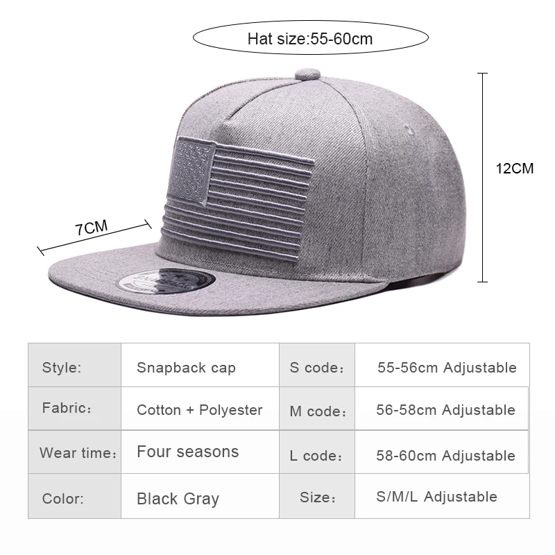 Новинка 2018 крутая бейсболка с вышивкой в виде звезд и полос Мужская Gorras Снэпбэк 3D