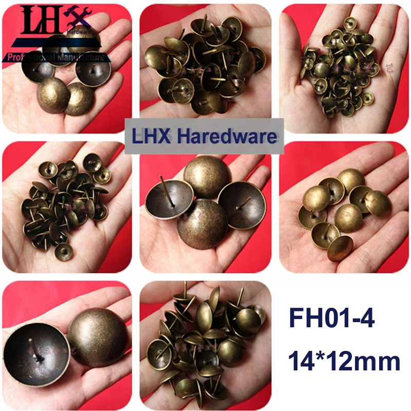 

100Pcs Brozen Nail for Jewelry Box Cabinet Furniture 14*12mm DIY Family Hardware Thumbtack