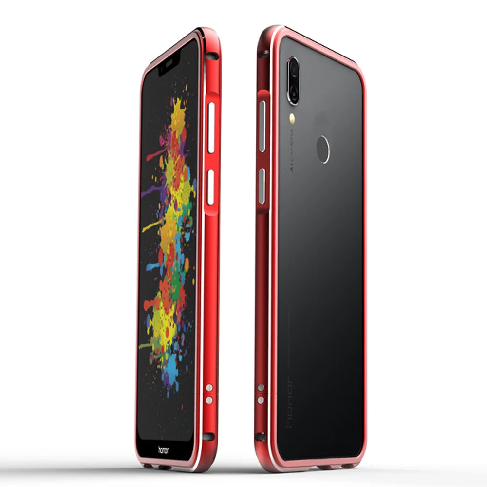 Huawei Honor Play защитный бампер Honor play чехол Роскошный Глянцевый Алюминиевый металлический каркас для huawei Honor Play COR-L29 чехол - Цвет: Красный