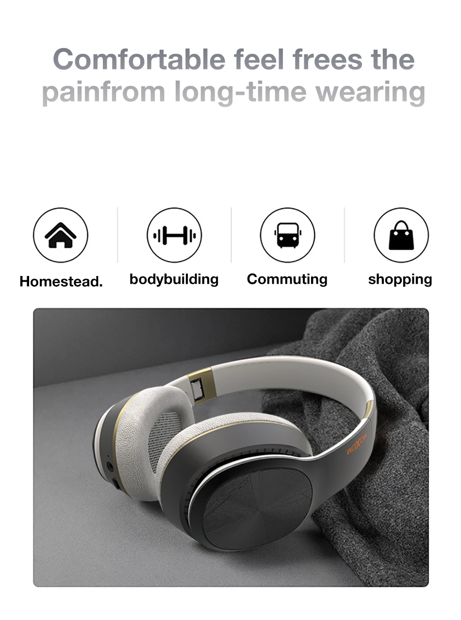 MOXOM Bluetooth наушники с микрофоном беспроводная гарнитура Bluetooth Fodable для iPhone samsung наушники Xiaomi
