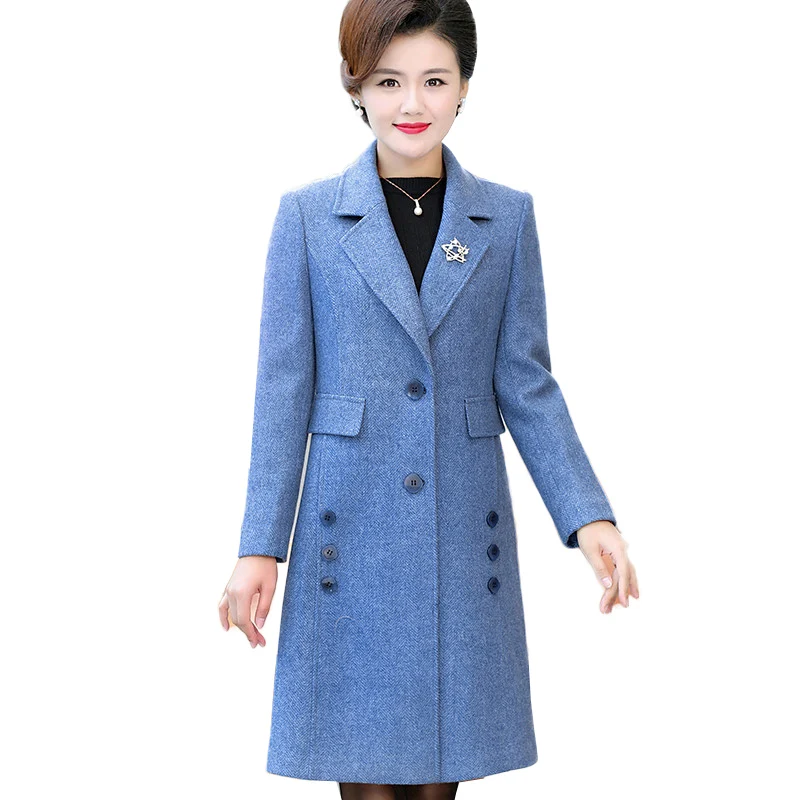 Высококачественное шерстяное Женское пальто 2019 Весна Осень Новое Элегантное
